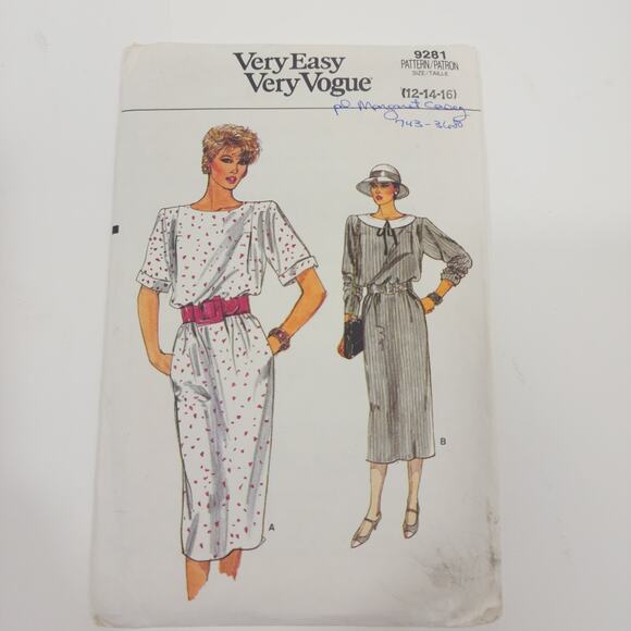 Uncut Vintage Very Vogue Straight Dress Sewing Pattern Size 12-14 year 1985 - Picture 1 of 3